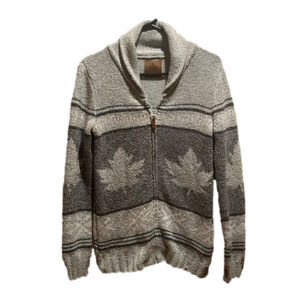 Canadiana Wool blend grey zippered sweater cardigan XS.